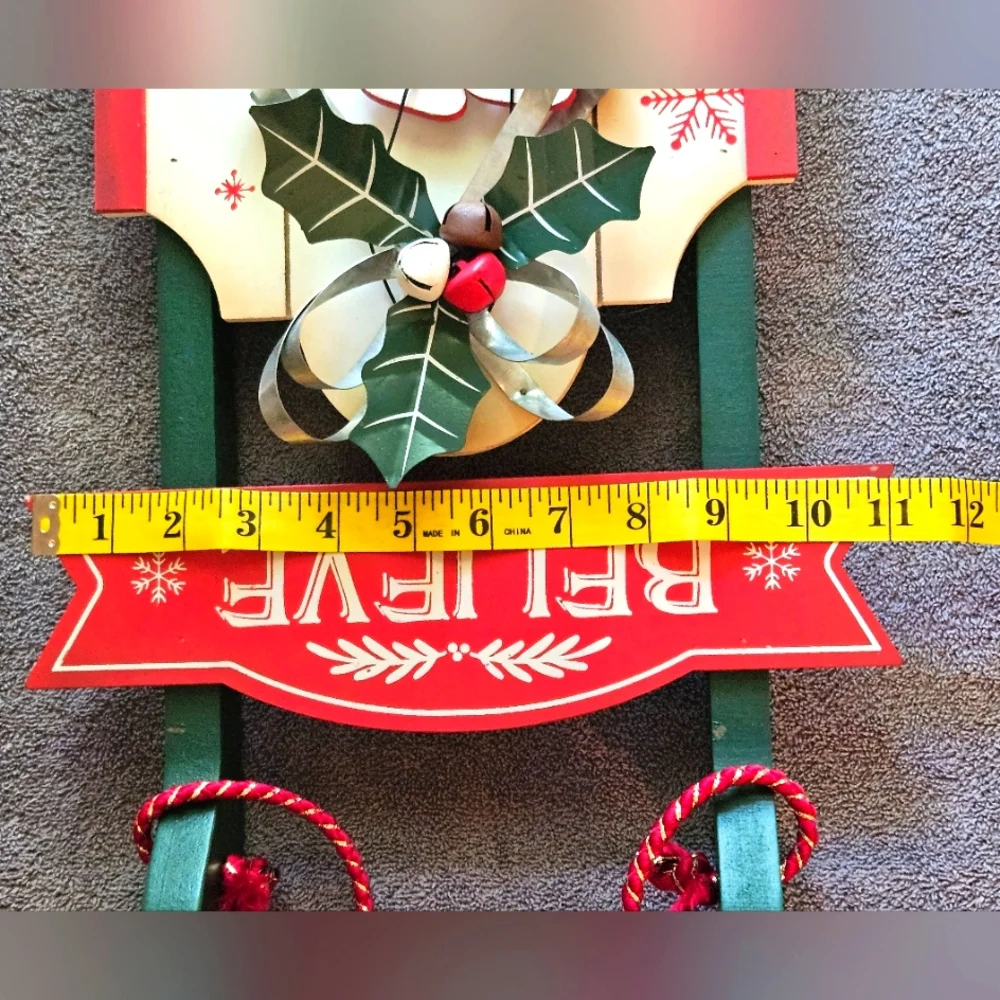 Christmas Holliday Joy to the World 3D Sleigh Wreth